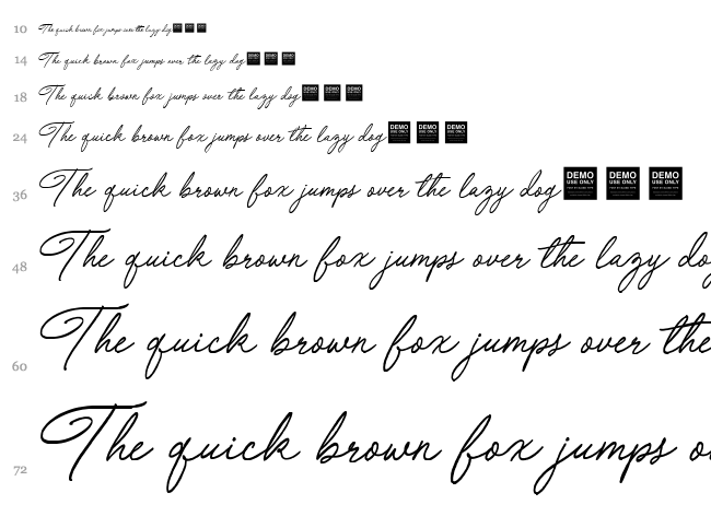 Special Touch font waterfall
